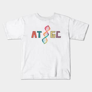 AT / GC, biotechnology, dna strand, molecular biology Kids T-Shirt